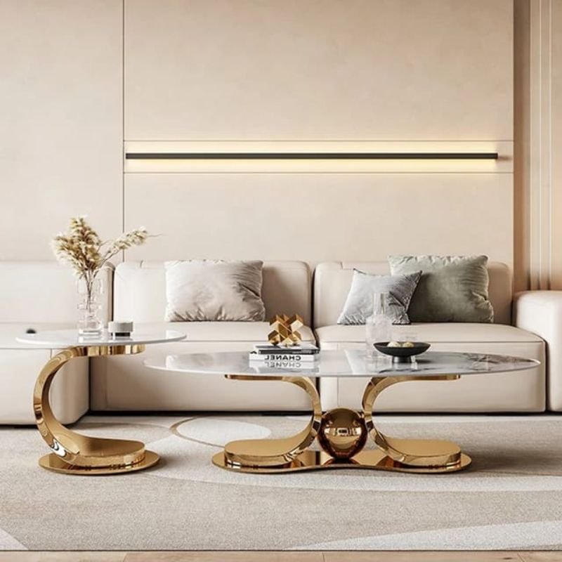 Luxury Oval Center Table Set