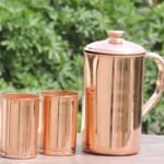 Copper Jug and 2 Glass Set
