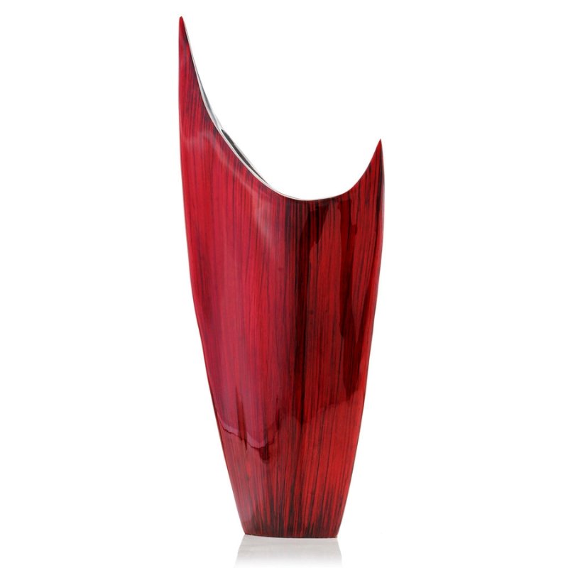 Abstract Red Art Glass Vase