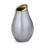 Grey & Gold Accent Decorative Vase