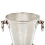 Ice Bucket Silver Metal with Handles - Image 2