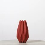 Faceted Red Decorative Vase