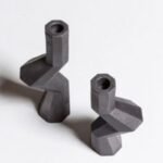 Geometric Black Candle Holder Set - Image 2