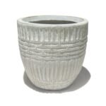 Textured White Planter Pot