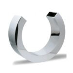 Modern U-Shaped Silver Vase