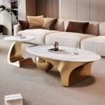 Modern Oval Nesting Center Table Set