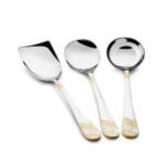 Stainless Steel 24 Karat Gold Plated Serving Spoon Set of 6-Pieces - Image 2
