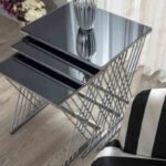 Black Glass Nesting Table Set - Image 2