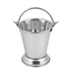 Hammered Silver Ice Bucket with Handle