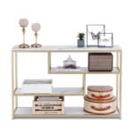 Modern Gold Storage Console Table - Image 2