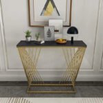 Geometric Gold Console Table