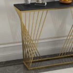 Geometric Gold Console Table - Image 2